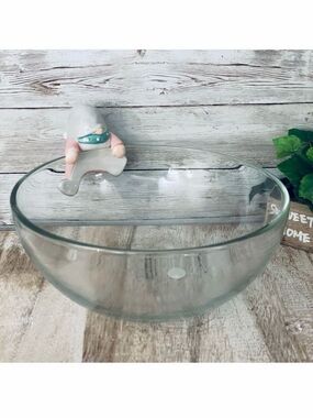 NWT Gorgeous Big 8” Glass Food container with Ceramic Hanging Removable Gnome